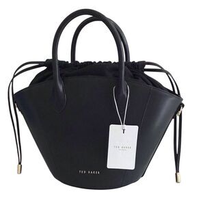 TED BAKER Saffet Oversized Bucket Tote Bag Black Leather New With Tag Oversized